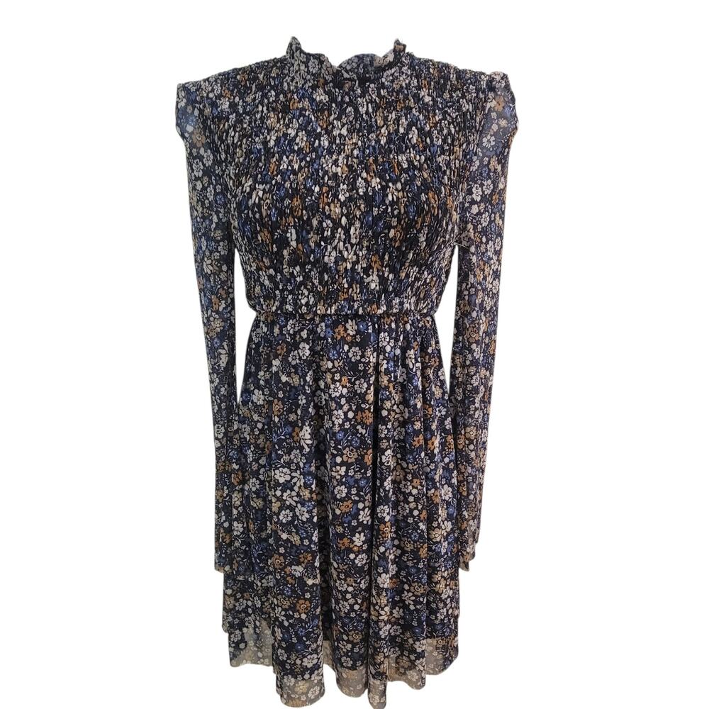 Altar'd State Floral Smocked Dress Small Boho Western Bell Sleeve Cottagecore - Picture 2 of 12